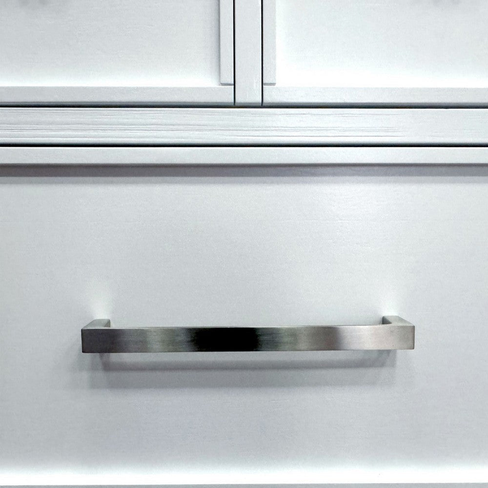 Tela Tall Dresser Chest | 5 Drawers w/ Nickel Handles | White & Brown BM340978