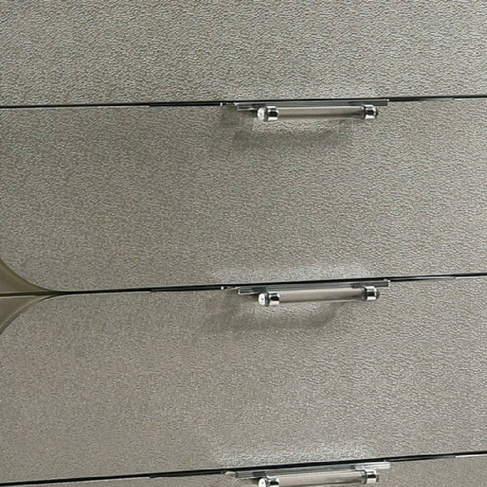 Zema Tall Dresser Chest | 5 Drawers | Silver Accent Embossed Panels BM340983