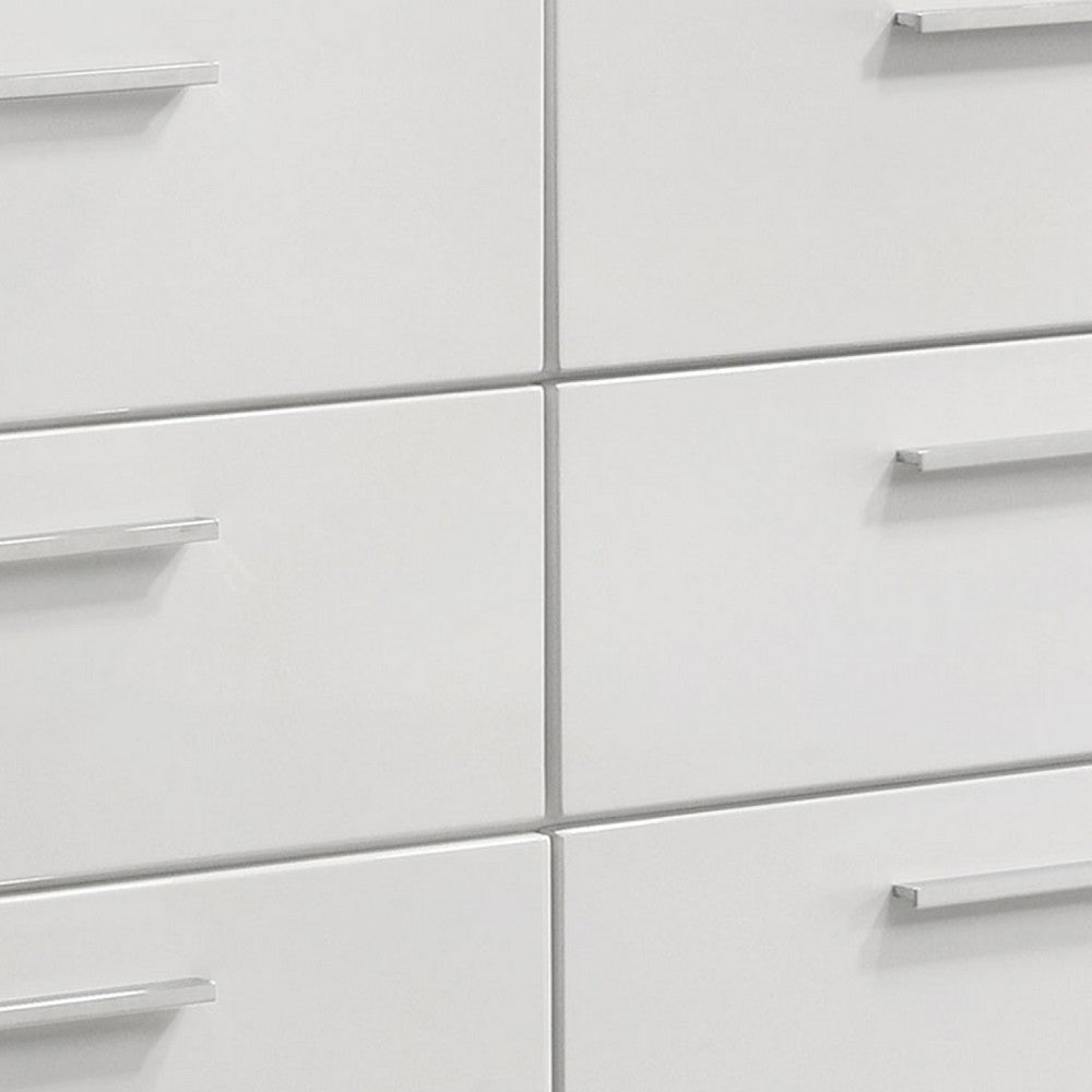 Dema 6 Drawer Wide Dresser | High Gloss White Textured Trim BM340985