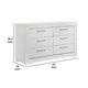 Dema 6 Drawer Wide Dresser | High Gloss White Textured Trim BM340985