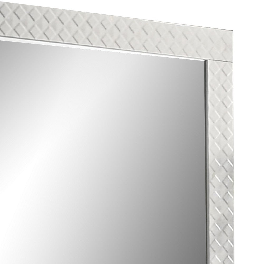 Dema Dresser Vanity Mirror | High Gloss White Textured Trim BM340986