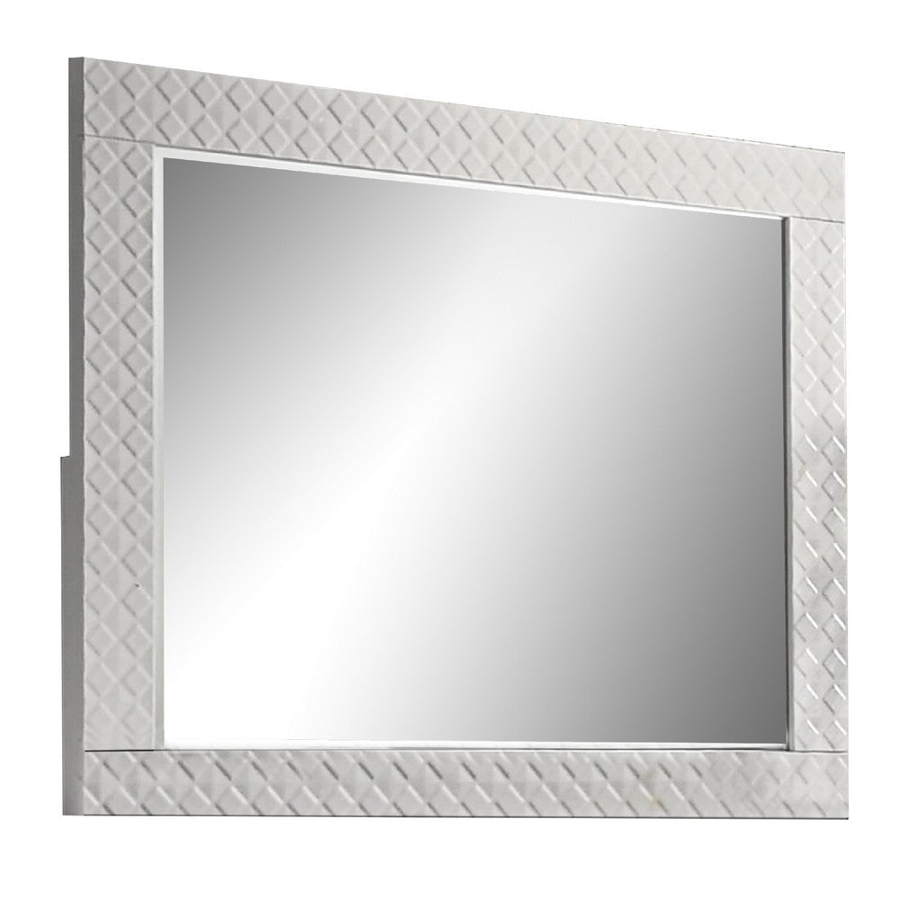 Dema Dresser Vanity Mirror | High Gloss White Textured Trim BM340986