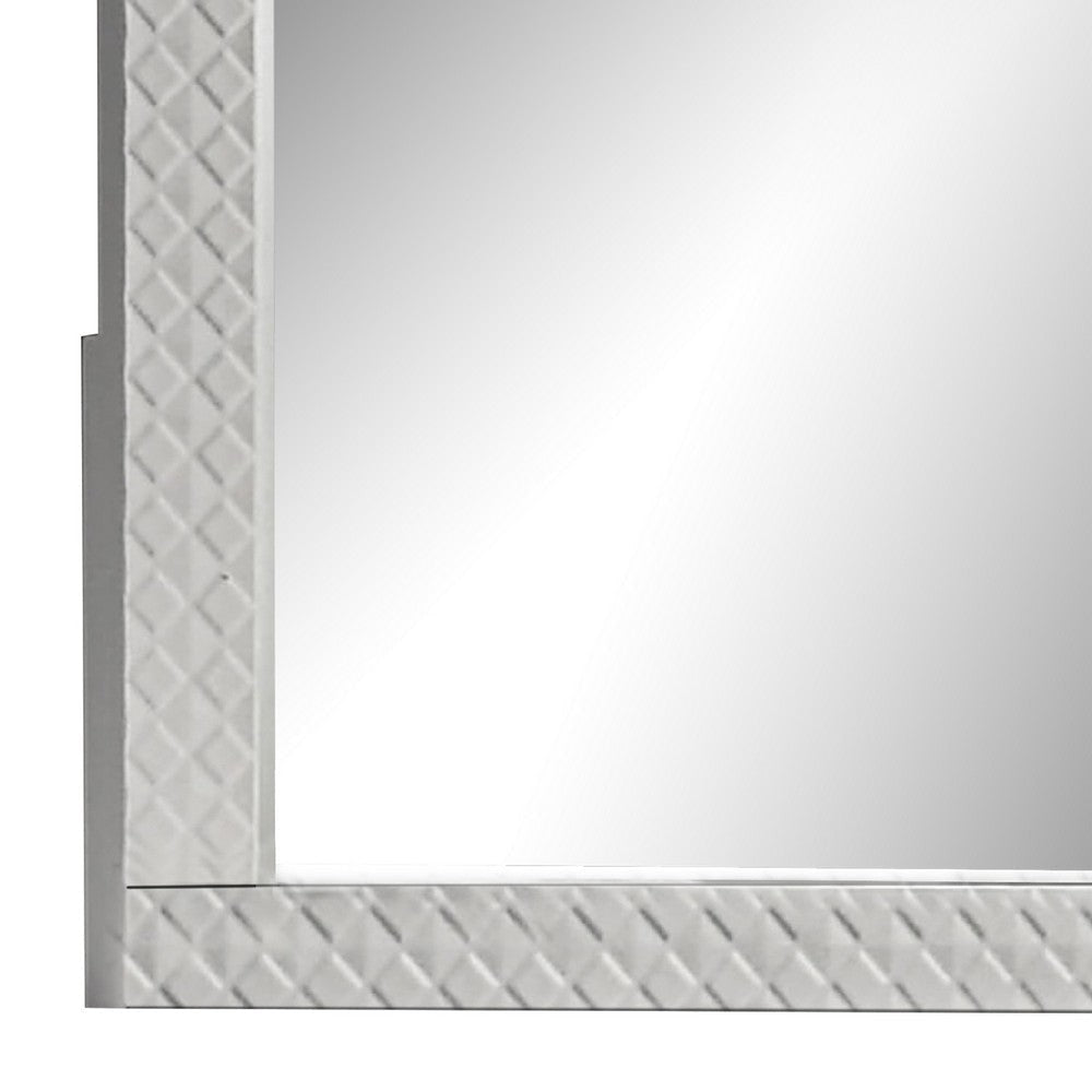 Dema Dresser Vanity Mirror | High Gloss White Textured Trim BM340986