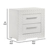 Dema 2 Drawer Nightstand | High Gloss White Textured Trim BM340987
