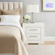 Dema 2 Drawer Nightstand | High Gloss White Textured Trim