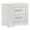 Dema 2 Drawer Nightstand | High Gloss White Textured Trim BM340987