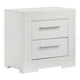 Dema 2 Drawer Nightstand | High Gloss White Textured Trim BM340987
