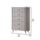 Gema Tall Dresser Chest | 5 Drawers w Cultured Stone Top | Light Gray BM340989
