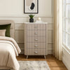 Gema Tall Dresser Chest | 5 Drawers w Cultured Stone Top | Light Gray BM340989
