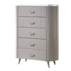 Gema Tall Dresser Chest | 5 Drawers w Cultured Stone Top | Light Gray BM340989