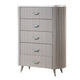 Gema Tall Dresser Chest | 5 Drawers w Cultured Stone Top | Light Gray BM340989