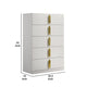 Dyl Tall Dresser Chest | 5 Drawers w Gold Post Handles | White BM340991