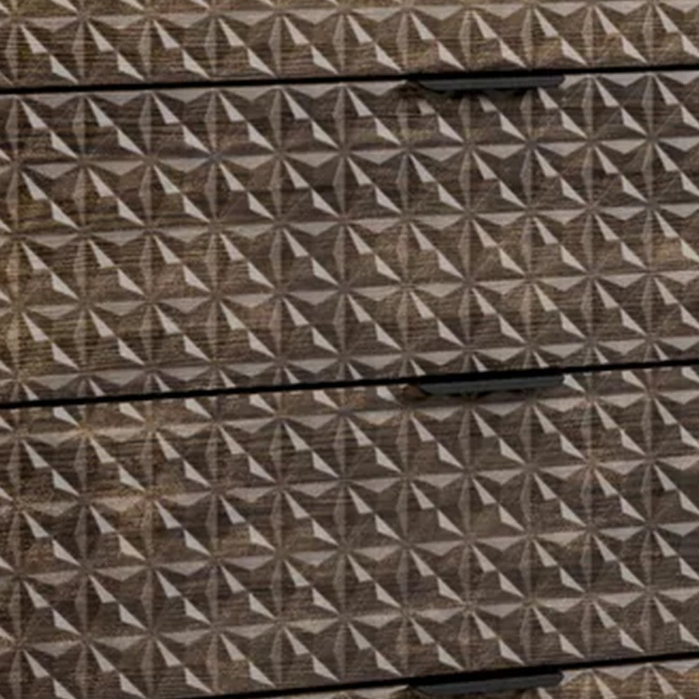 Fel Tall Dresser Chest | 5 Drawers w 3D Textured Fronts | Dark Brown BM340993