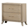 Fea Nightstand w USB Ports | 2 Drawers | Natural Oak Brown BM340994
