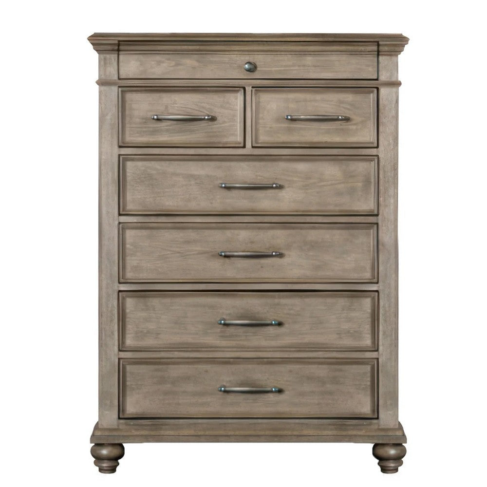 Zea Tall Dresser Chest for Bedroom | 7 Drawers | Aged Oak Brown BM340995