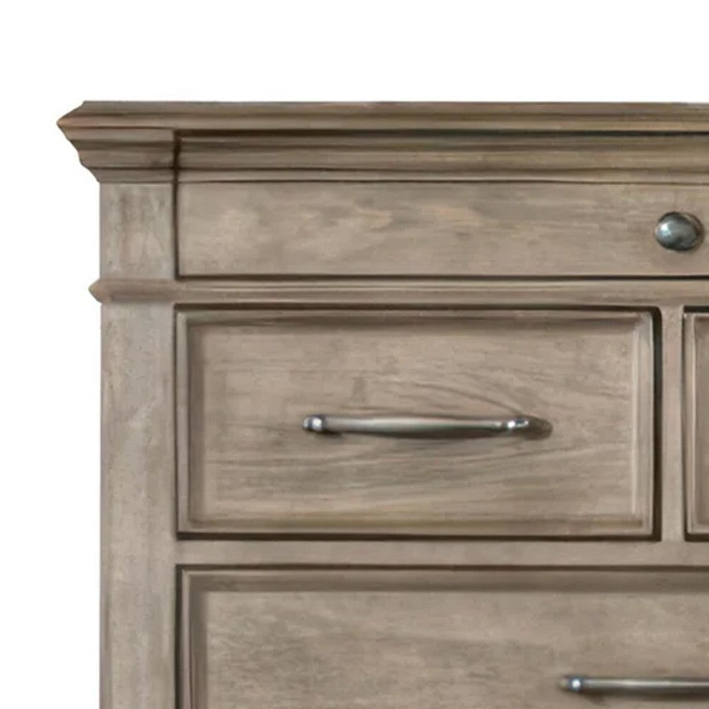 Zea Tall Dresser Chest for Bedroom | 7 Drawers | Aged Oak Brown BM340995