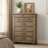 Zea Tall Dresser Chest for Bedroom | 7 Drawers | Aged Oak Brown