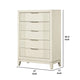 Toi Tall Dresser Chest | 5 Drawers | Chrome Finger Pulls | Antique White BM340999