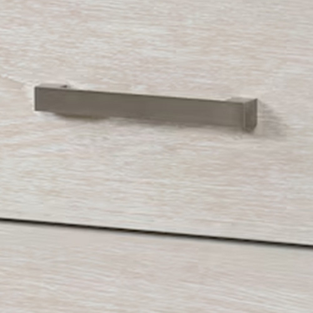 Kexa Nightstand | USB & LED | 2 Drawers Chrome Handles | Light Gray BM341001