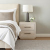 Kexa Nightstand | USB & LED | 2 Drawers Chrome Handles | Light Gray BM341001