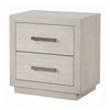 Kexa Nightstand | USB & LED | 2 Drawers Chrome Handles | Light Gray BM341001