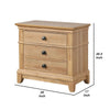 Lexa Nightstand w 3 Drawers | Farmhouse Natural Oak Brown BM341004