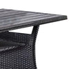 Maria Outdoor Dining Table | 57" Top w/ Shelf | Black Rattan Woven