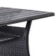 Maria Outdoor Dining Table | 57" Top w/ Shelf | Black Rattan Woven