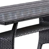 Maria Outdoor Dining Table | 57" Top w/ Shelf | Black Rattan Woven