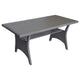 Maria Outdoor Dining Table | 57" Top w/ Shelf | Gray Rattan Woven