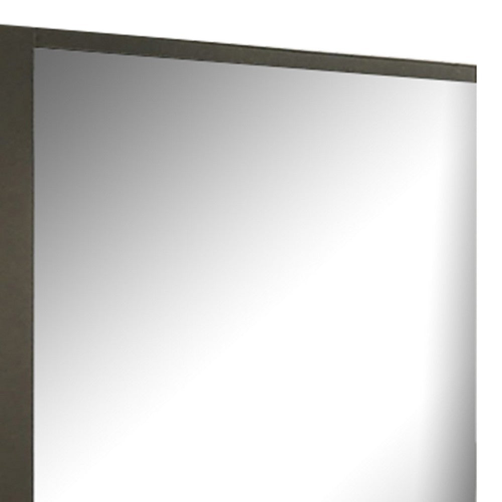 Kena Vanity Dresser Mirror | 2 Tone Metallic Gray Asymmetrical Frame