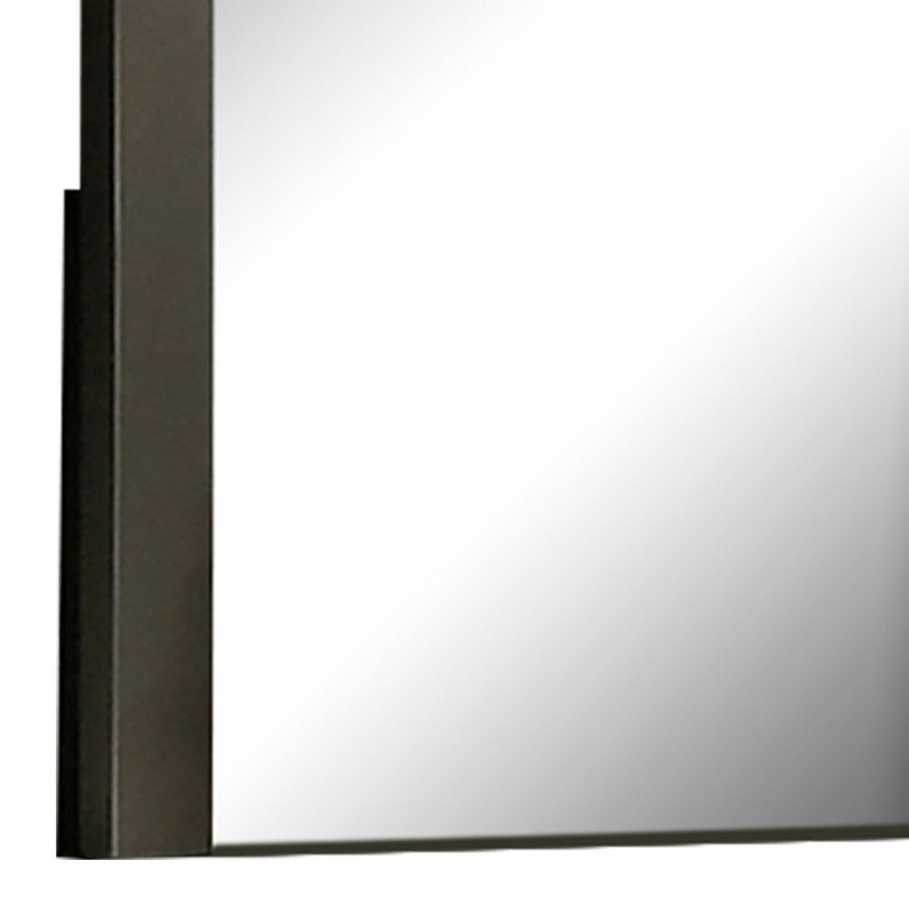 Kena Vanity Dresser Mirror | 2 Tone Metallic Gray Asymmetrical Frame