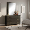 Kena Vanity Dresser Mirror | 2 Tone Metallic Gray Asymmetrical Frame
