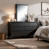 Kena Vanity Dresser Mirror | 2 Tone Metallic Gray Asymmetrical Frame
