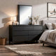 Kena Vanity Dresser Mirror | 2 Tone Metallic Gray Asymmetrical Frame