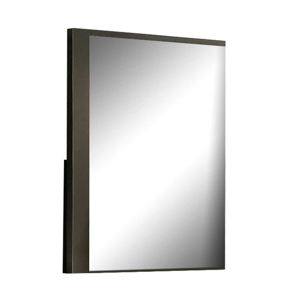 Kena Vanity Dresser Mirror | 2 Tone Metallic Gray Asymmetrical Frame