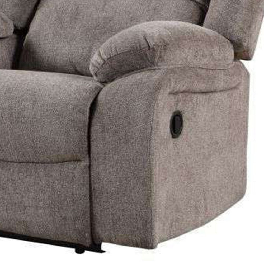 Cem Manual Reclining Loveseat | Pillow Tufted | Mocha Gray Chenille BM341016