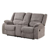 Cem Manual Reclining Loveseat | Pillow Tufted | Mocha Gray Chenille