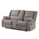 Cem Manual Reclining Loveseat | Pillow Tufted | Mocha Gray Chenille