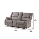 Cem Manual Reclining Loveseat | Pillow Tufted | Mocha Gray Chenille BM341016