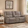Cem Manual Reclining Loveseat | Pillow Tufted | Mocha Gray Chenille