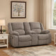 Cem Manual Reclining Loveseat | Pillow Tufted | Mocha Gray Chenille