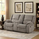 Cem Manual Reclining Loveseat | Pillow Tufted | Mocha Gray Chenille