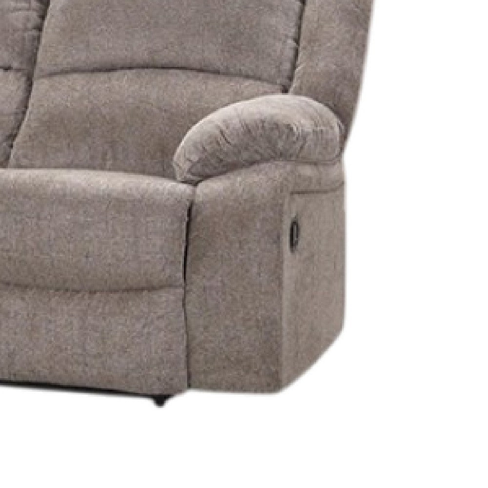 Cem Manual Reclining Sofa | Pillow Tufted | Mocha Gray Chenille 88’’ BM341017