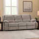 Cem Manual Reclining Sofa | Pillow Tufted | Mocha Gray Chenille 88"