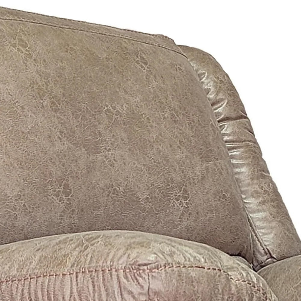 Jem Manual Rocker Recliner Chair | Pillow Top Arms | Brown Leather BM341018