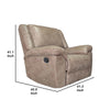 Jem Manual Rocker Recliner Chair | Pillow Top Arms | Brown Leather BM341018