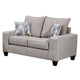 Marlow Loveseat w/ 2 Pillows | Boxy Track Arms | Beige Chenille 61"