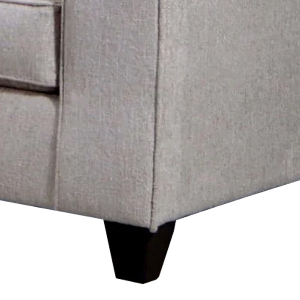 Marlow Loveseat w/ 2 Pillows | Boxy Track Arms | Beige Chenille 61’’ BM341021