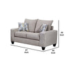 Marlow Loveseat w/ 2 Pillows | Boxy Track Arms | Beige Chenille 61’’ BM341021